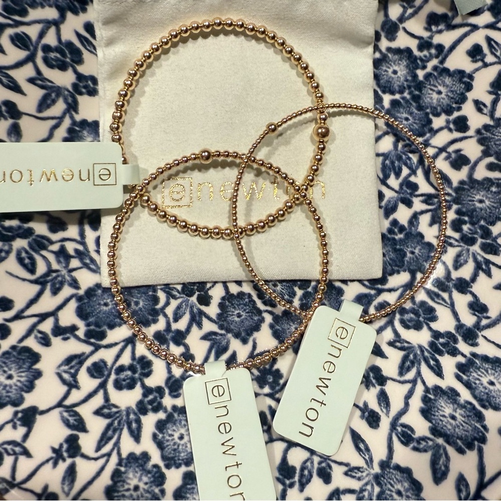 Enewton Gold Beaded Bangle Bundle 2mm, 3mm & 4mm - Picture 2 of 10